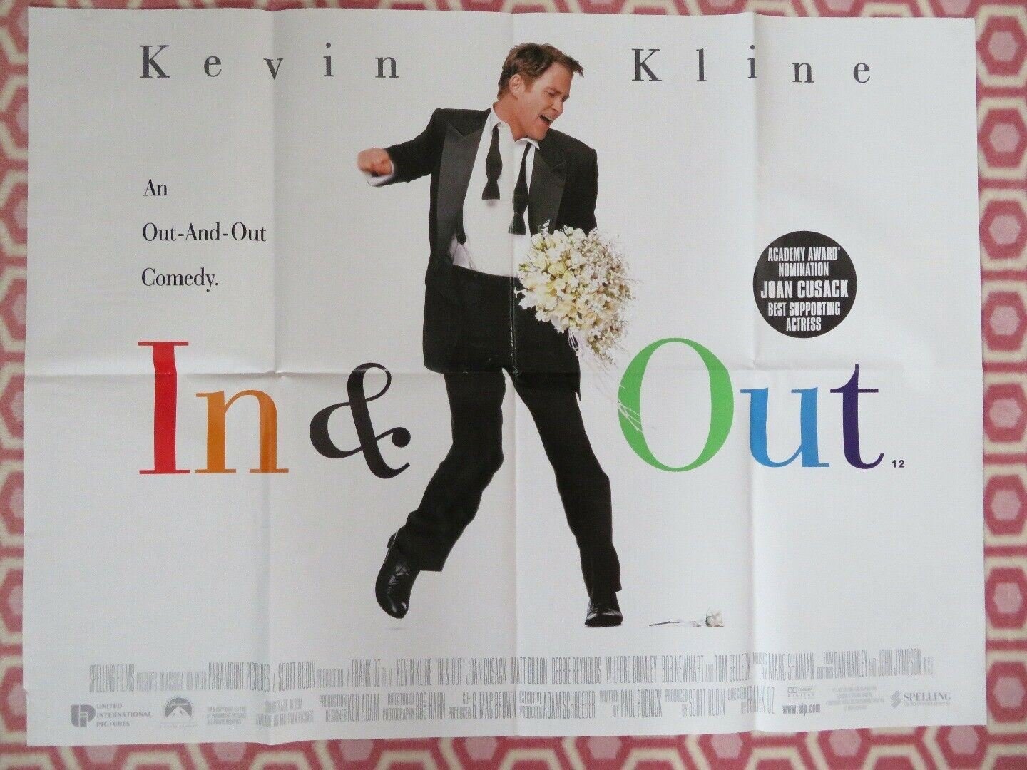 IN & OUT BRITISH QUAD (30"x 40") POSTER KEVIN KLINE JOAN CUSACK DEBBIE REYNOLDS Movie posters