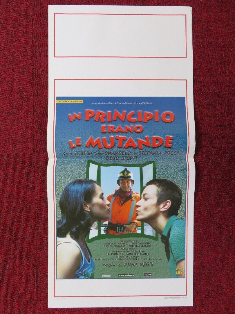 IN PRINCIPIO ERANO LE MUTANDE ITALIAN LOCANDINA (27.5"x13") POSTER 1999 Movie posters