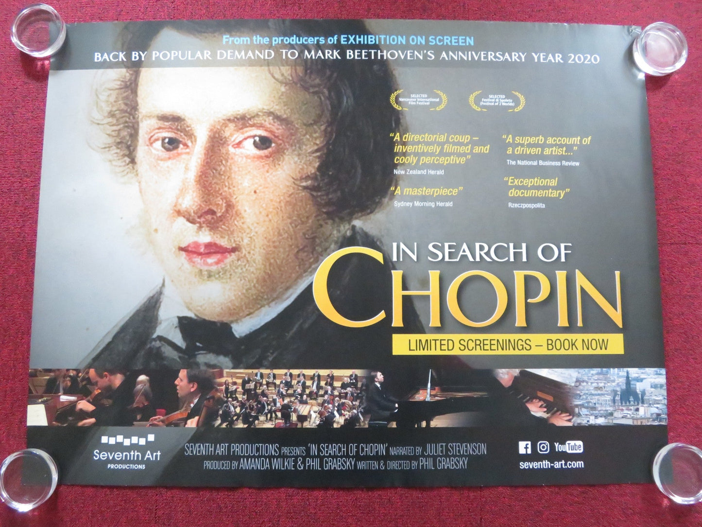 IN SEARCH OF CHOPIN UK QUAD (30"x 40") ROLLED POSTER JULIET STEVENSON 2014 Rendezvous Cinema Movie posters