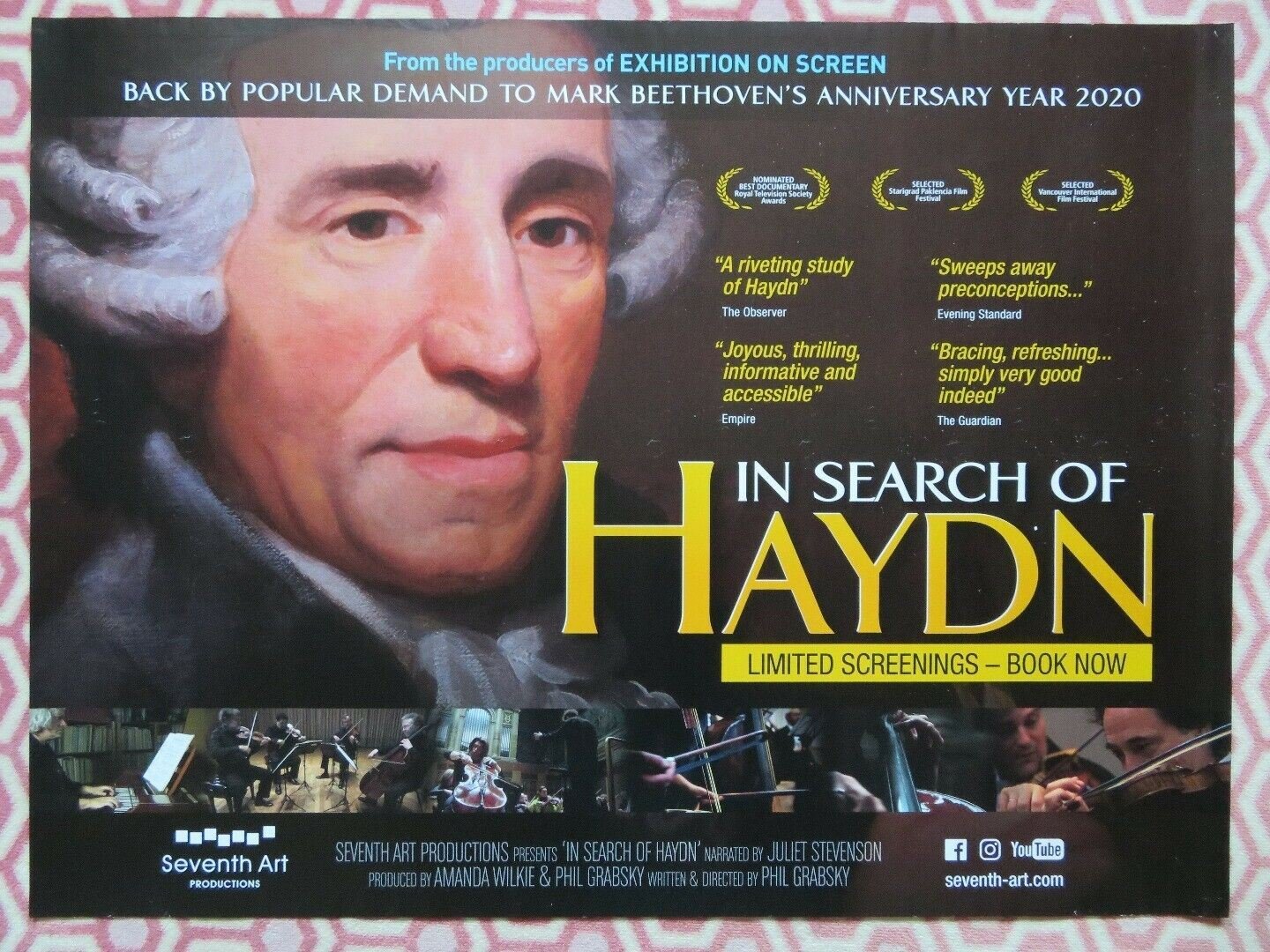 IN SEARCH OF HAYDN QUAD (30"x 40") ROLLED POSTER BEETHOVEN 2012 Movie posters