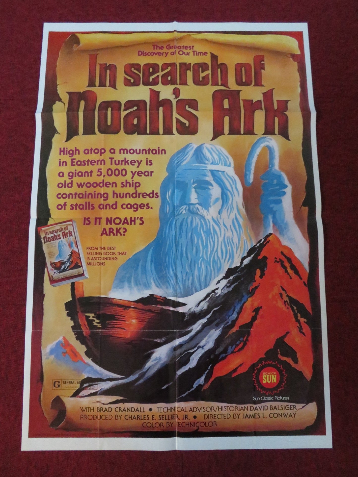 IN SEARCH OF NOAH'S ARK FOLDED US ONE SHEET POSTER VERN ADIX MELVIN COOK 1976 Rendezvous Cinema Movie posters