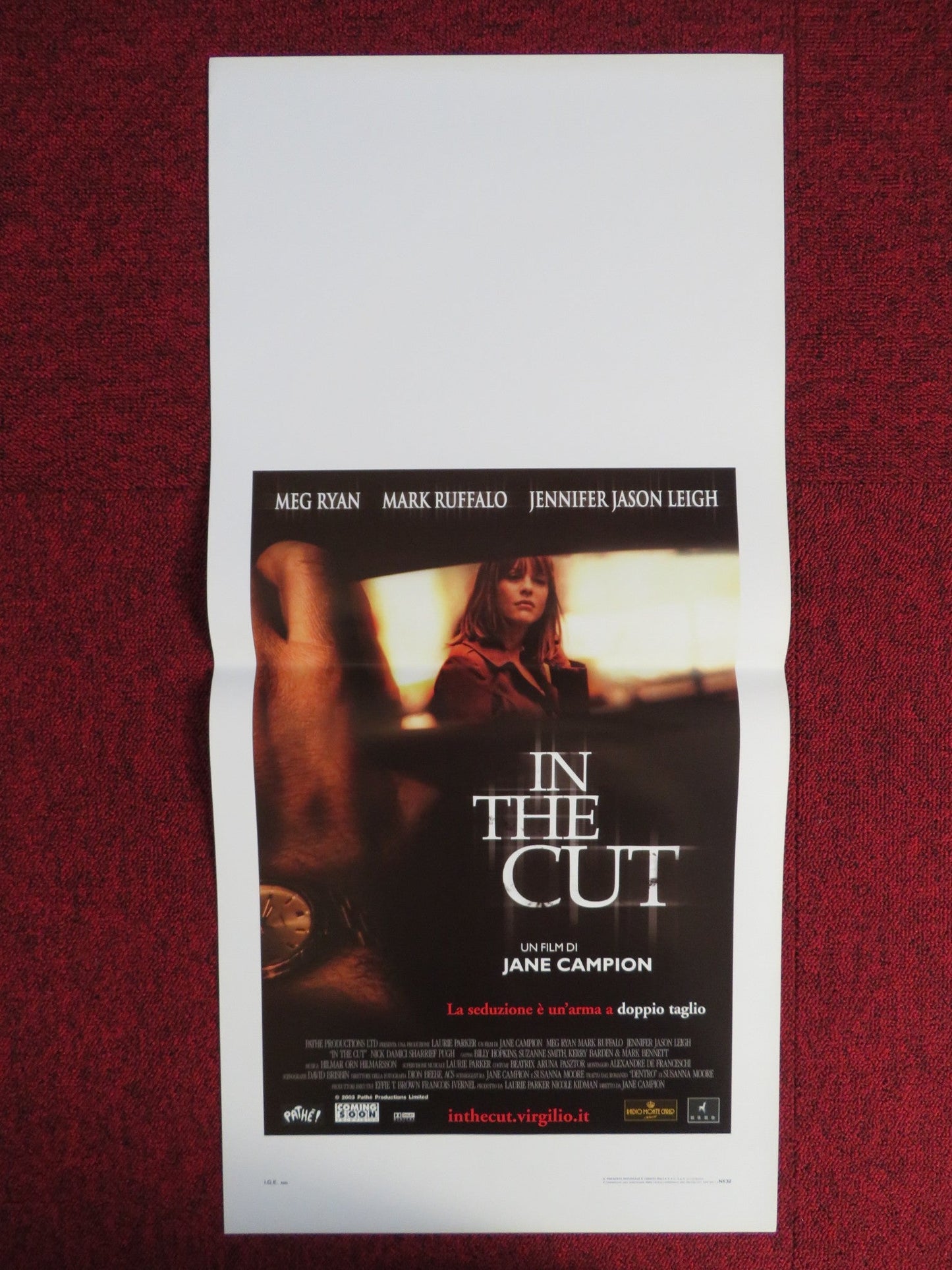 IN THE CUT ITALIAN LOCANDINA POSTER MEG RYAN MARK RUFFALO 2003 Rendezvous Cinema Movie posters
