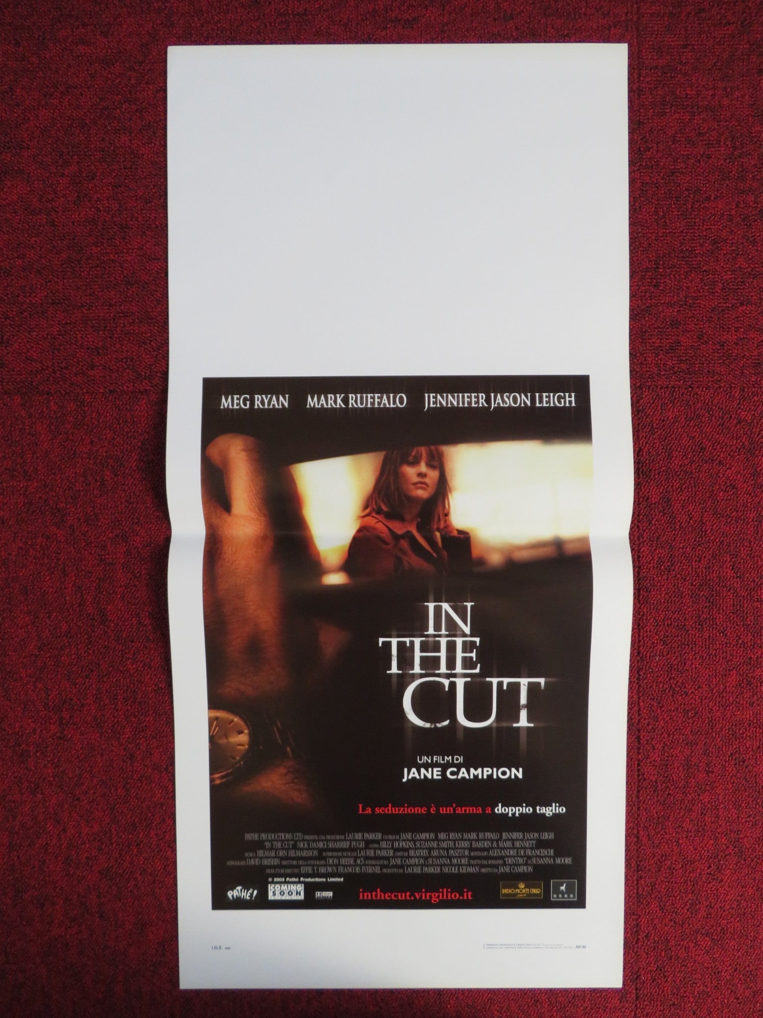 IN THE CUT ITALIAN LOCANDINA POSTER MEG RYAN MARK RUFFALO 2003 Rendezvous Cinema Movie posters