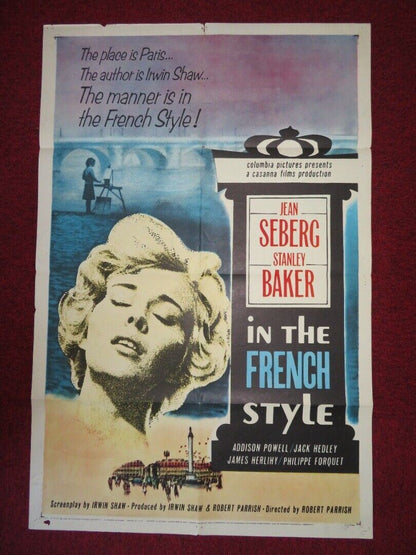 IN THE FRENCH STYLE FOLDED US ONE SHEET POSTER JEAN SEBERG STANLEY BAKER 1963 Movie posters