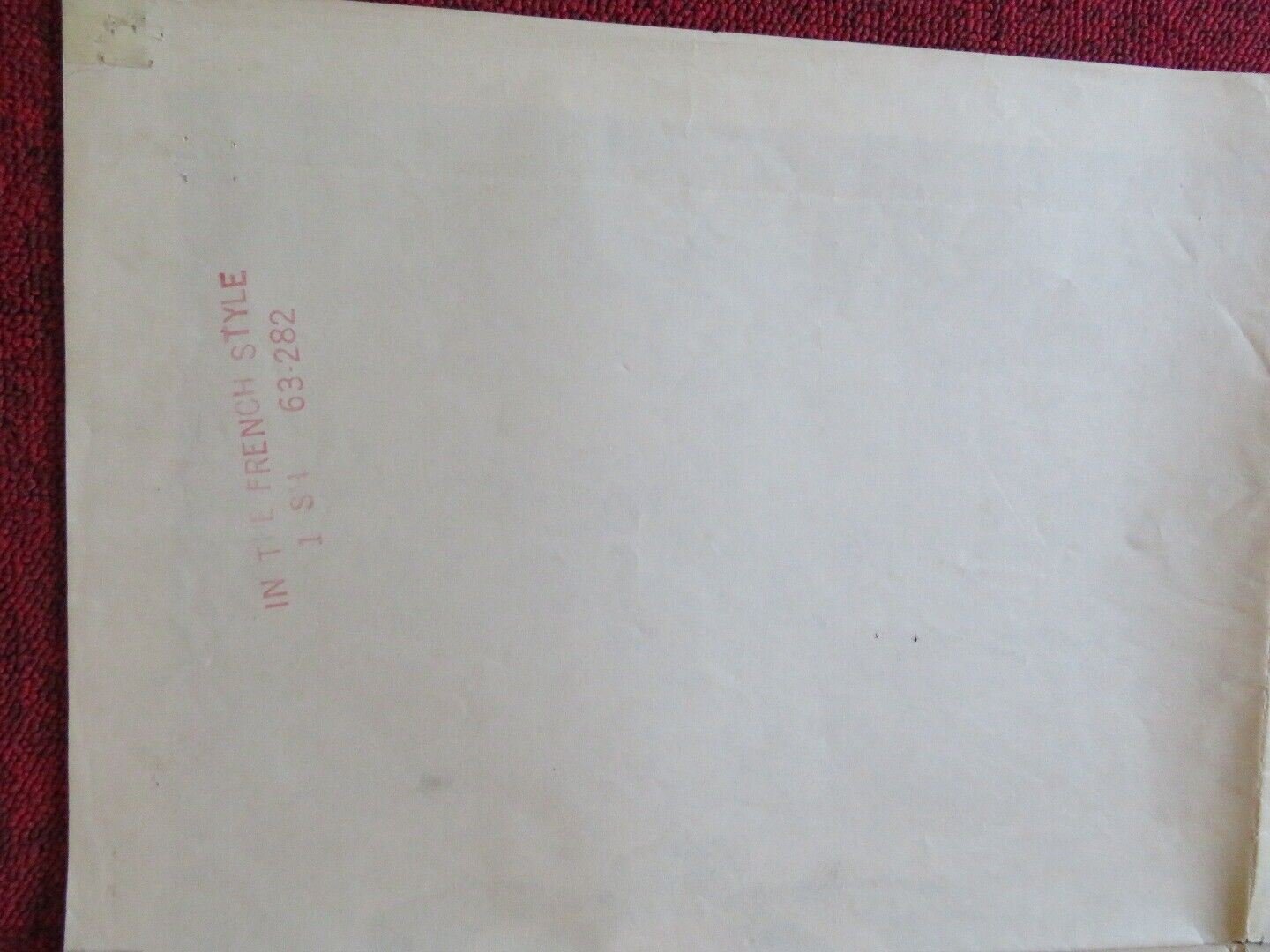 IN THE FRENCH STYLE FOLDED US ONE SHEET POSTER JEAN SEBERG STANLEY BAKER 1963 Movie posters