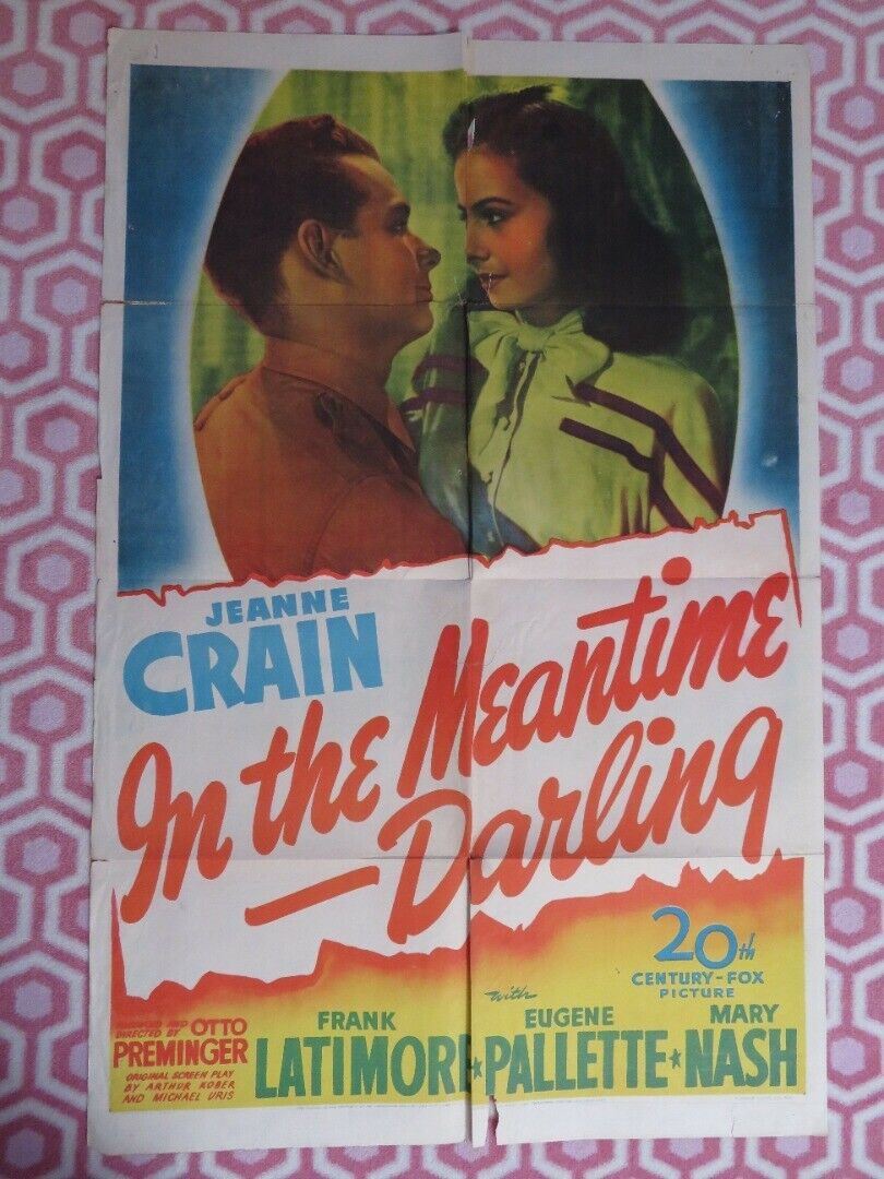IN THE MEANTIME DARLING FOLDED US ONE SHEET POSTER JEANNE CRAIN 1944 Movie posters