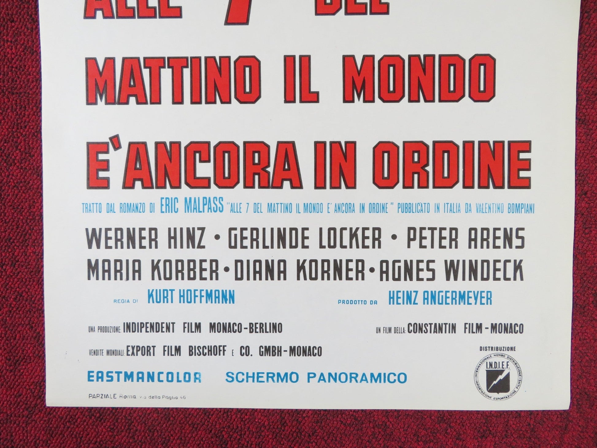 IN THE MORNING AT SEVEN THE WORLD IS STILL IN ORDER ITALIAN LOCANDINA POSTER '68 Rendezvous Cinema Movie posters