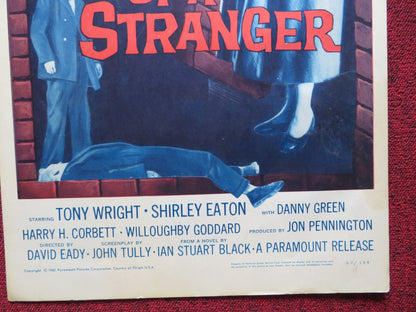 IN THE WAKE OF A STRANGER US INSERT (14"x 36") POSTER TONY WRIGHT S EATON 1960 Rendezvous Cinema Movie posters