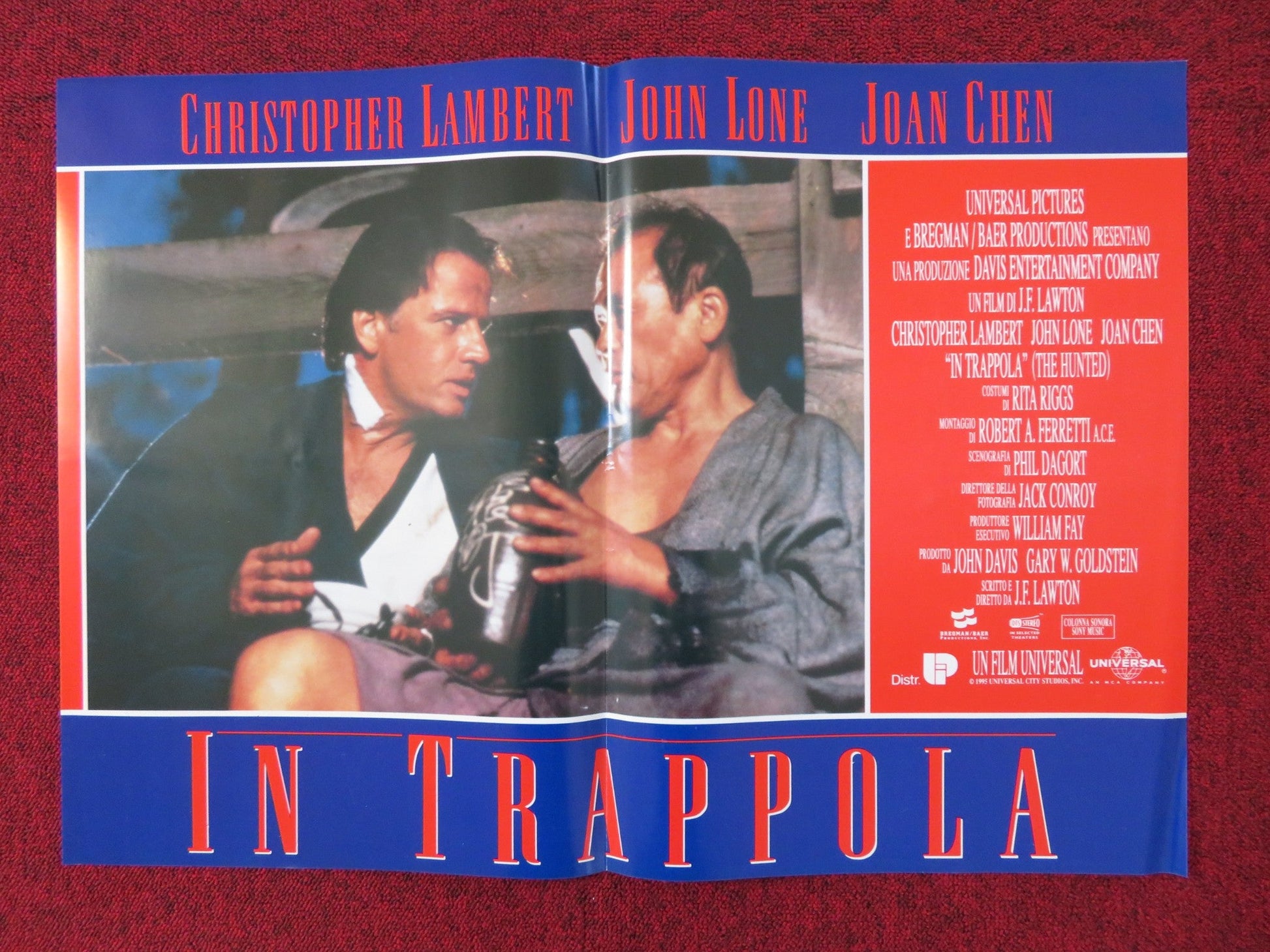 IN TRAPPOLA - A ITALIAN FOTOBUSTA POSTER CHRISTOPHER LAMBERT JOHN LONE 1995 Rendezvous Cinema Movie posters
