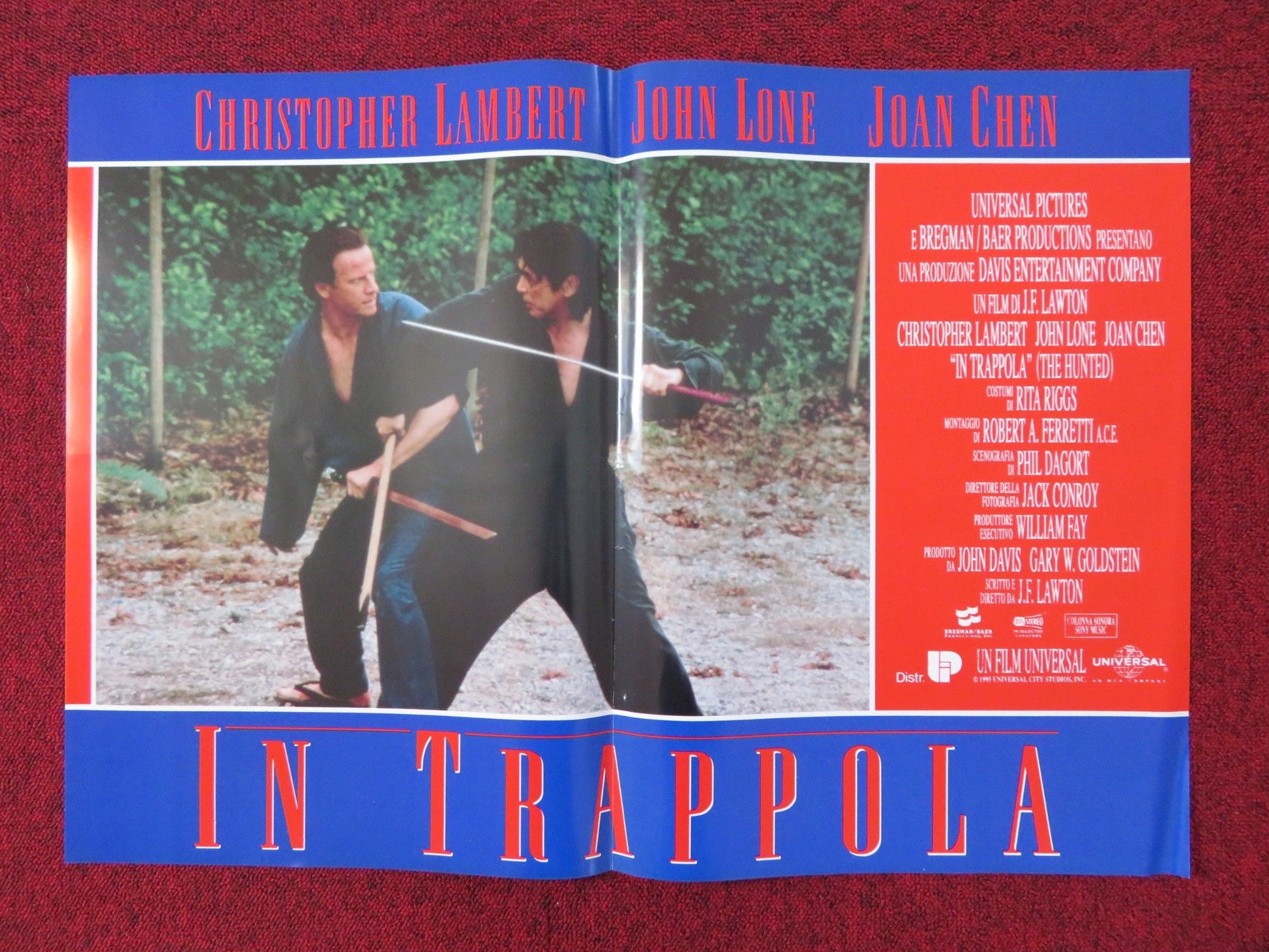 IN TRAPPOLA - B ITALIAN FOTOBUSTA POSTER CHRISTOPHER LAMBERT JOHN LONE 1995 Rendezvous Cinema Movie posters