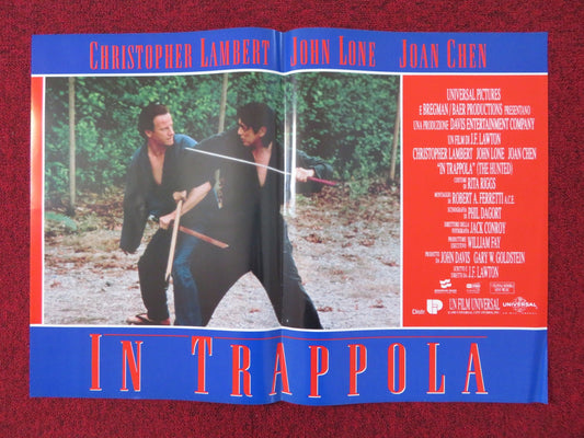 IN TRAPPOLA - B ITALIAN FOTOBUSTA POSTER CHRISTOPHER LAMBERT JOHN LONE 1995 Rendezvous Cinema Movie posters