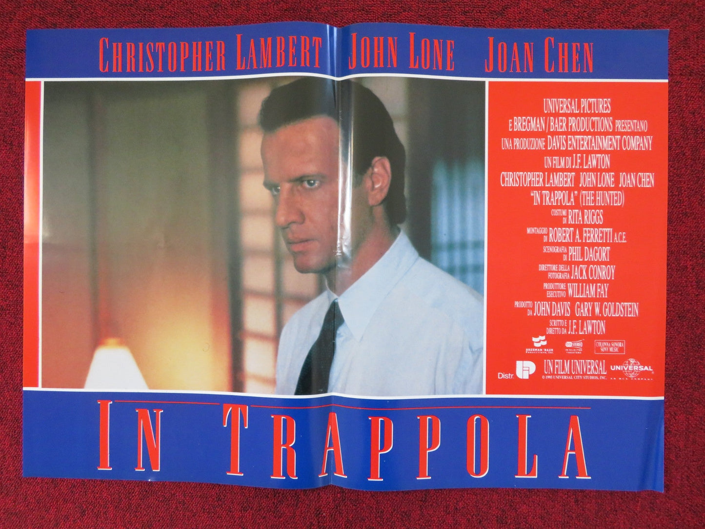 IN TRAPPOLA - D ITALIAN FOTOBUSTA POSTER CHRISTOPHER LAMBERT JOHN LONE 1995 Rendezvous Cinema Movie posters