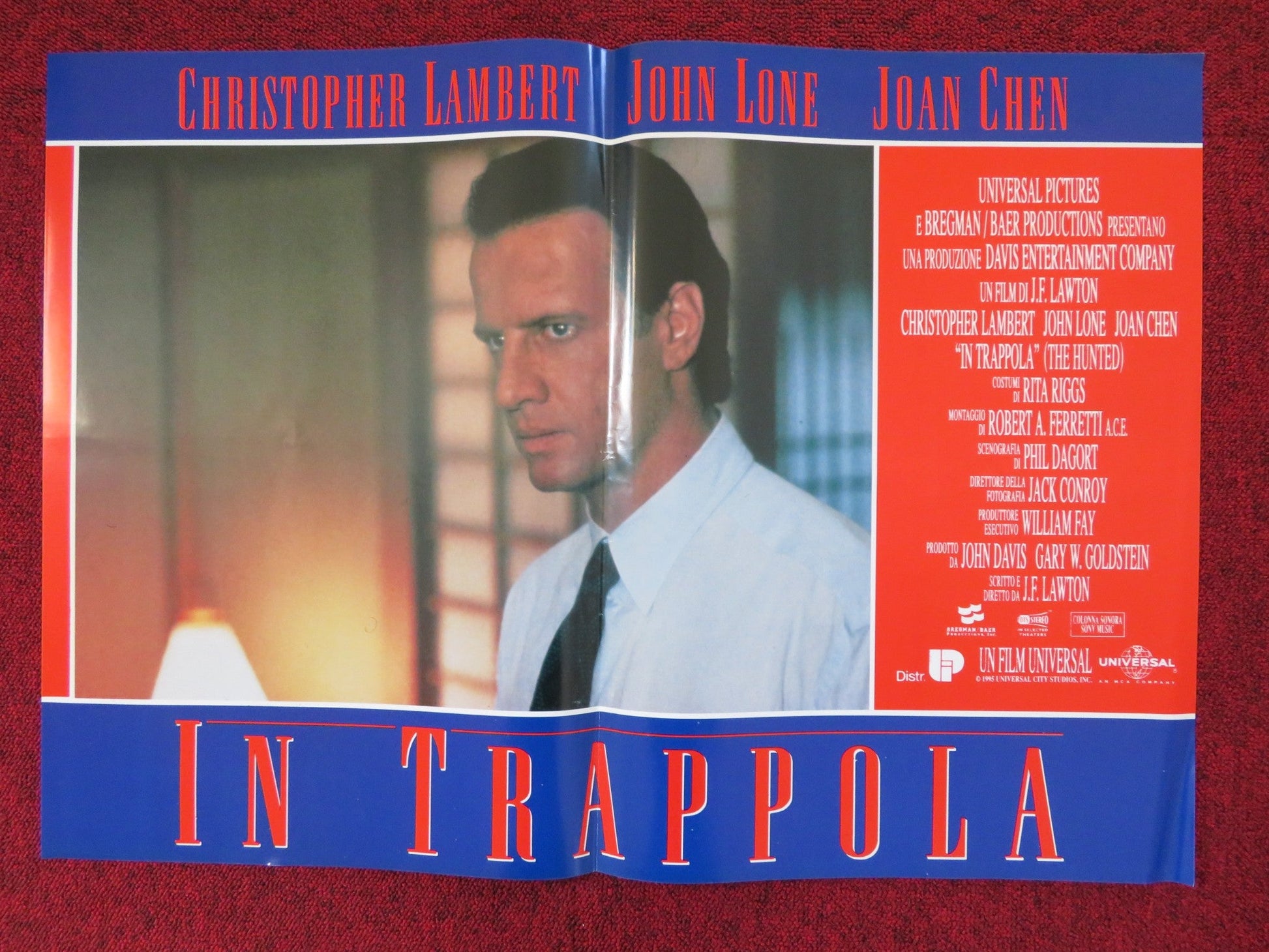 IN TRAPPOLA - D ITALIAN FOTOBUSTA POSTER CHRISTOPHER LAMBERT JOHN LONE 1995 Rendezvous Cinema Movie posters