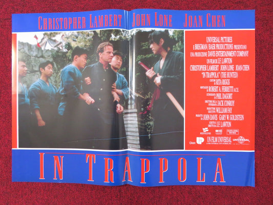 IN TRAPPOLA - F ITALIAN FOTOBUSTA POSTER CHRISTOPHER LAMBERT JOHN LONE 1995 Rendezvous Cinema Movie posters