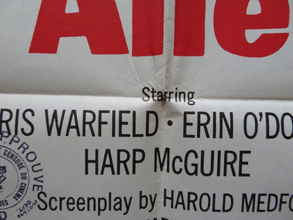 INCIDENT IN AN ALLEY FOLDED US ONE SHEET POSTER CHRIS WARFIELD J. O'DONNELL 1962 Movie posters