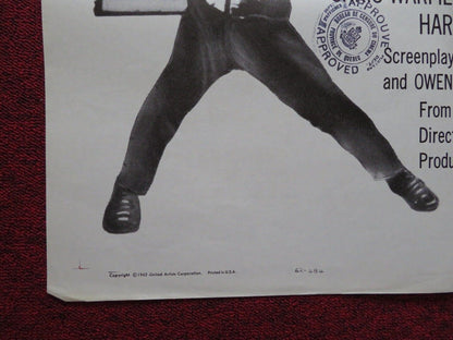 INCIDENT IN AN ALLEY FOLDED US ONE SHEET POSTER CHRIS WARFIELD J. O'DONNELL 1962 Movie posters