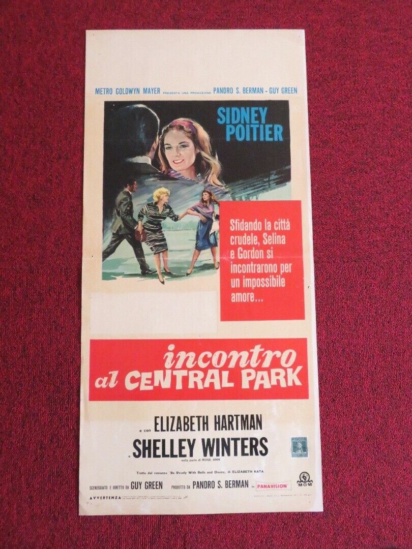 INCONTRO AL CENTRAL PARK ITALIAN LOCANDINA (27.5"x13") POSTER S POITIER 1965 Movie posters