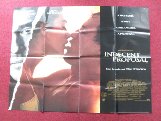INDECENT PROPOSAL UK QUAD POSTER FOLDED ROBERT REDFORD DEMI MOORE 1993 Rendezvous Cinema Movie posters