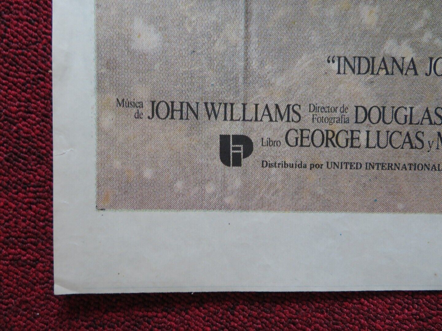 INDIANA JONES AND THE LAST CRUSADE FOLDED ARGENTINA POSTER SPIELBERG FORD 1989 - Rendezvous Cinema