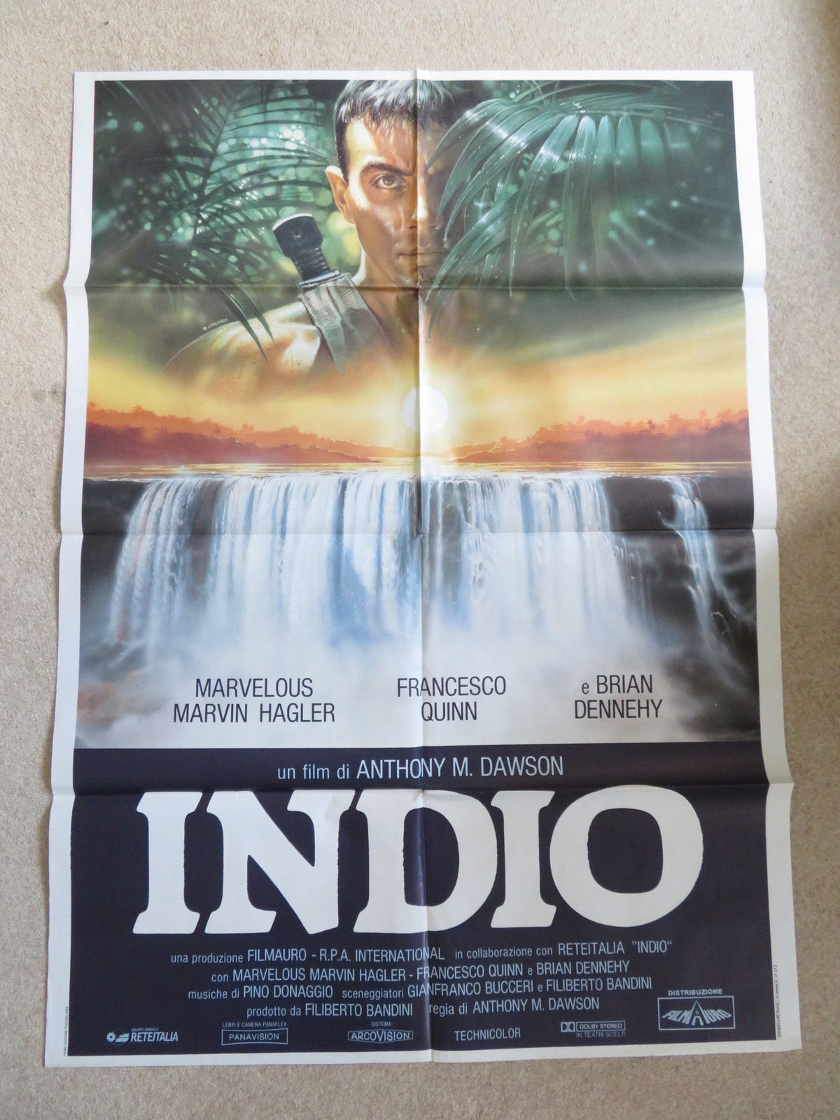 INDIO ITALIAN 2 FOGLIO POSTER MARVELOUS MARVIN HAGLER FRANCESCO QUINN 1989 Rendezvous Cinema Movie posters