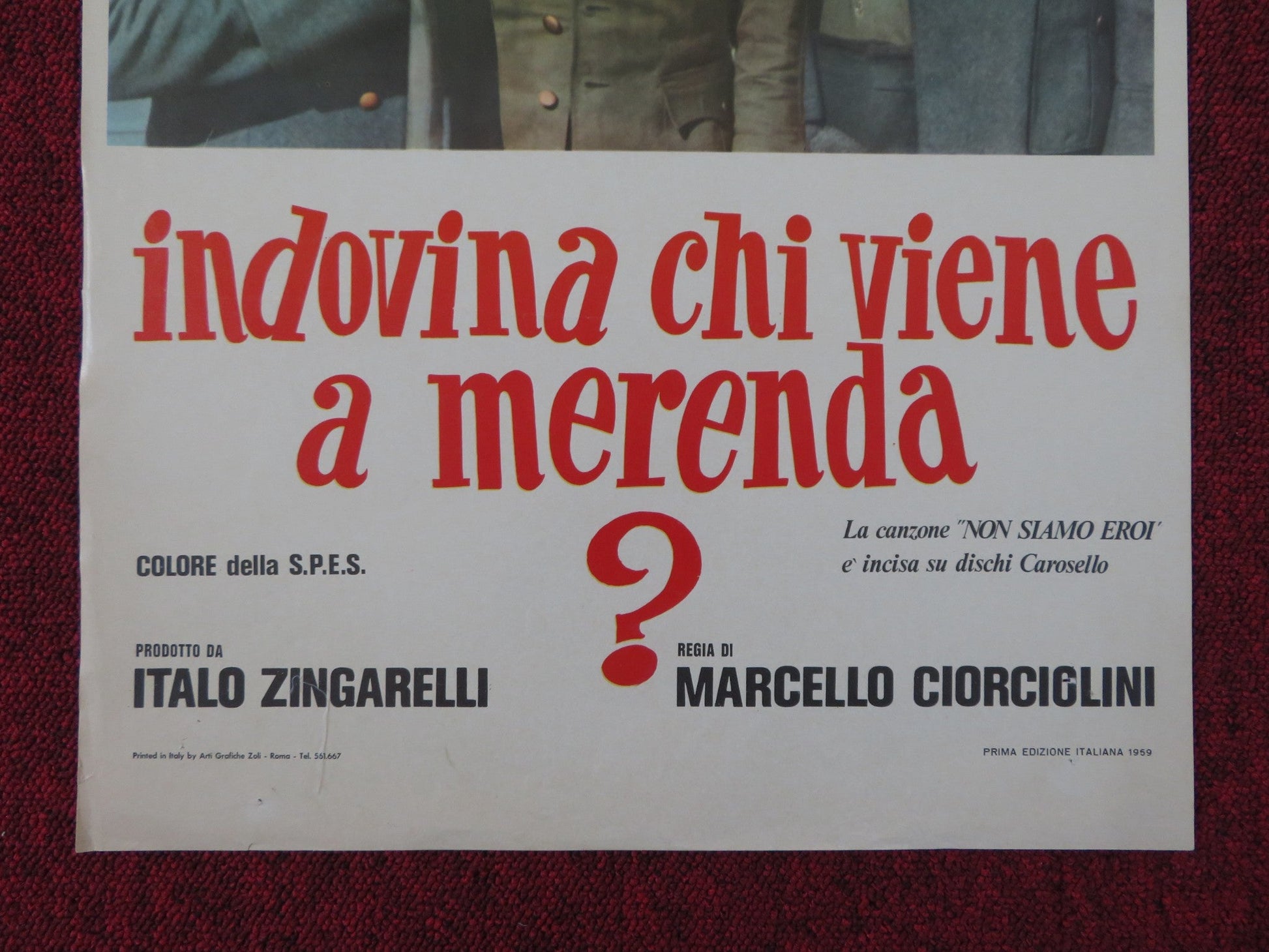 INDOVINA CHI VIENE A MERENDA? ITALIAN LOCANDINA POSTER FRANCO FRANCHI 1959 Rendezvous Cinema Movie posters