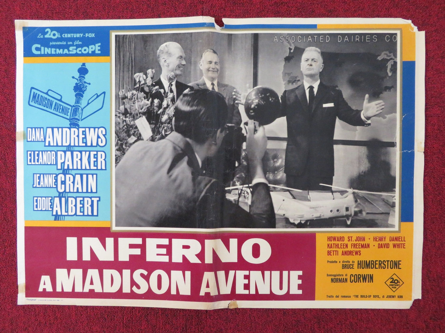 INFERNO A MADISON AVENUE - A ITALIAN FOTOBUSTA POSTER ANDREWS PARKER 1961 Rendezvous Cinema Movie posters