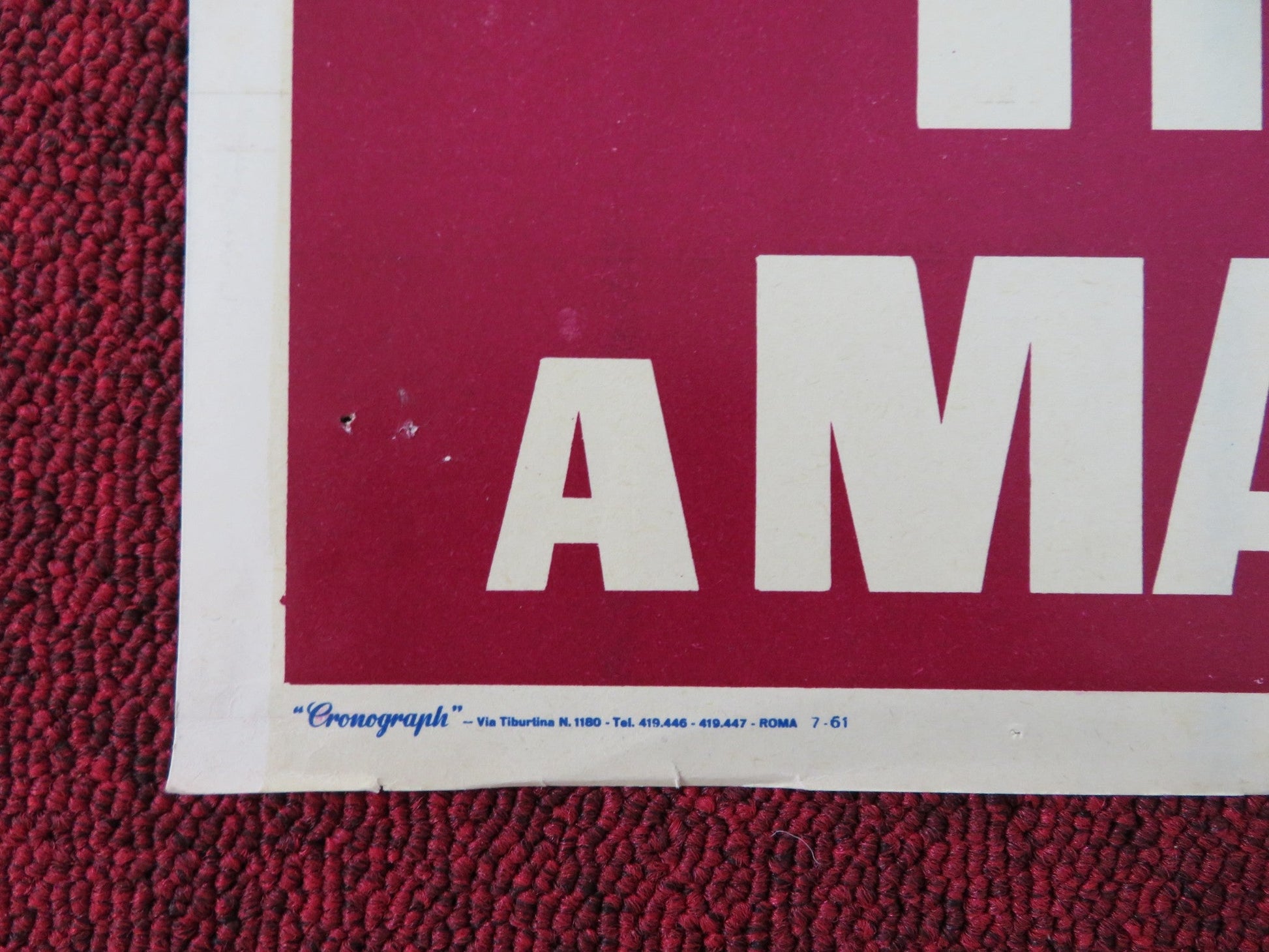 INFERNO A MADISON AVENUE - B ITALIAN FOTOBUSTA POSTER ANDREWS PARKER 1961 Rendezvous Cinema Movie posters