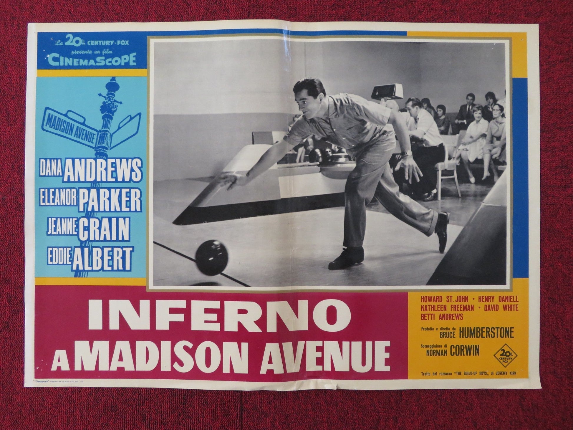 INFERNO A MADISON AVENUE - C ITALIAN FOTOBUSTA POSTER ANDREWS PARKER 1961 Rendezvous Cinema Movie posters