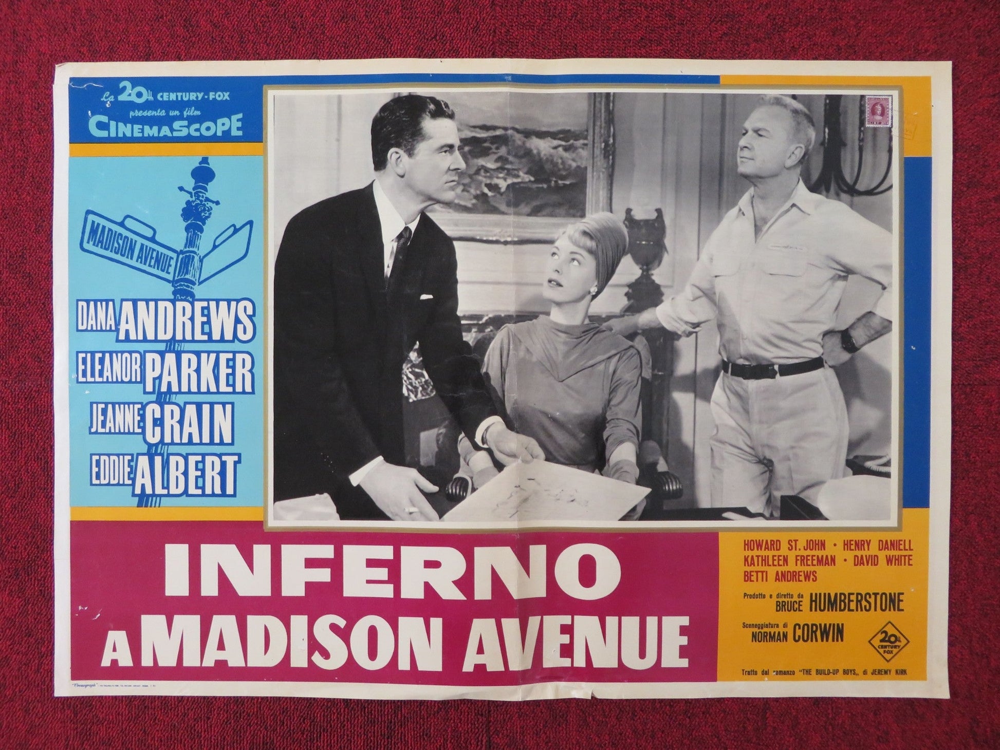 INFERNO A MADISON AVENUE - D ITALIAN FOTOBUSTA POSTER ANDREWS PARKER 1961 Rendezvous Cinema Movie posters
