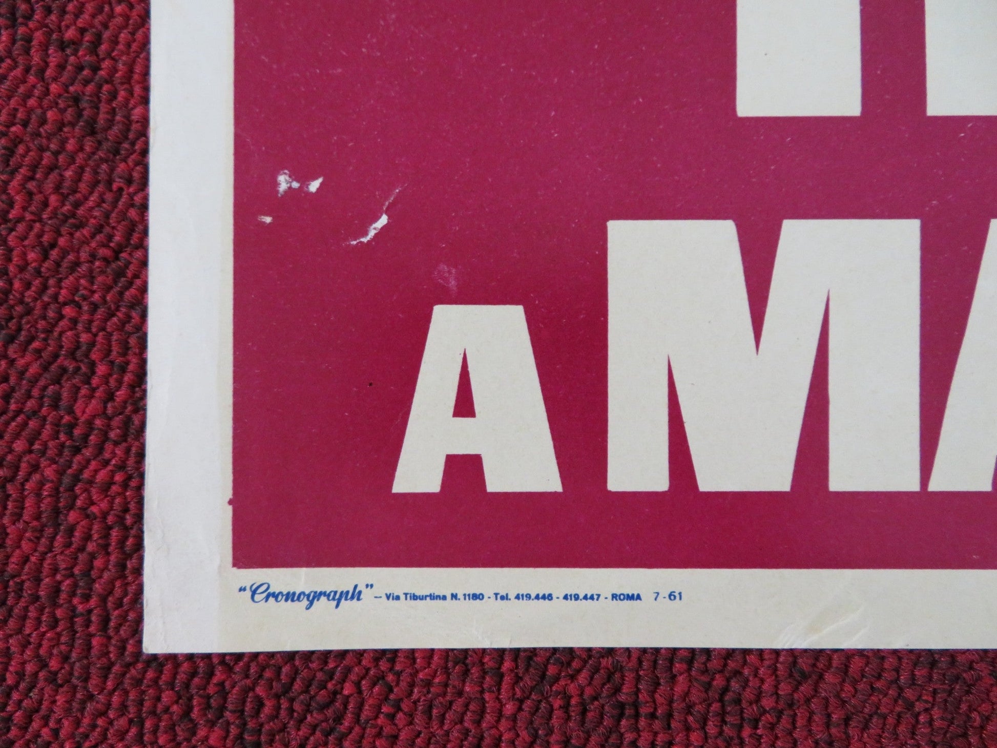 INFERNO A MADISON AVENUE - D ITALIAN FOTOBUSTA POSTER ANDREWS PARKER 1961 Rendezvous Cinema Movie posters