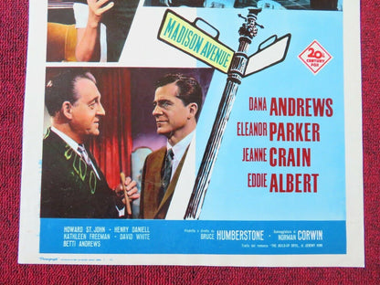 INFERNO A MADISON AVENUE ITALIAN LOCANDINA (27.5"x13") POSTER DANA ANDREWS 1961 Movie posters