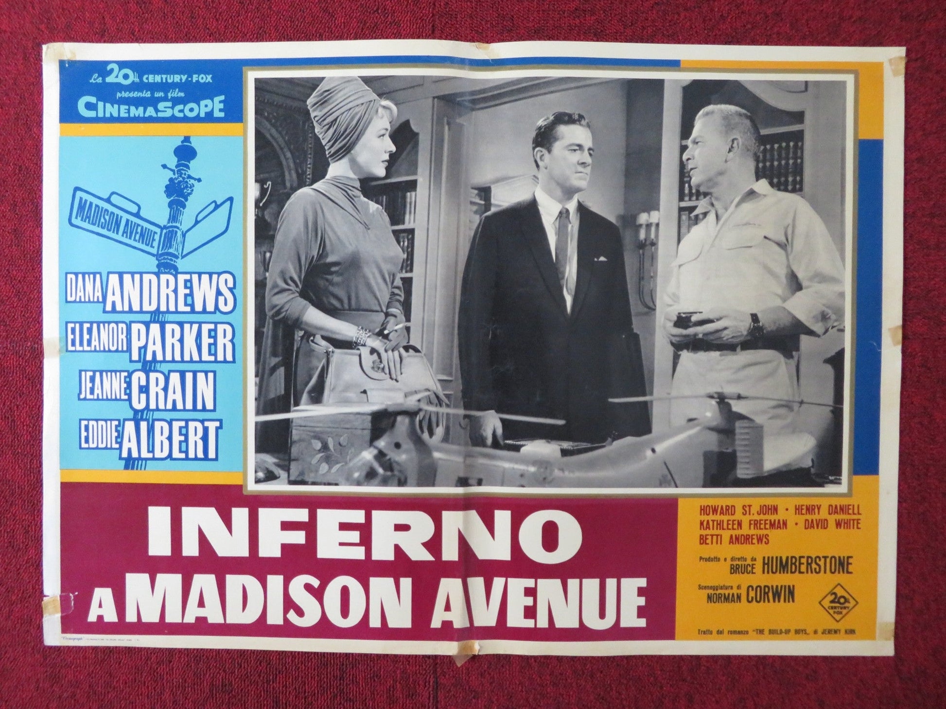 INFERNO A MADISON AVENUE / MADISON AVENUE - F ITALIAN FOTOBUSTA POSTER 1961 Rendezvous Cinema Movie posters