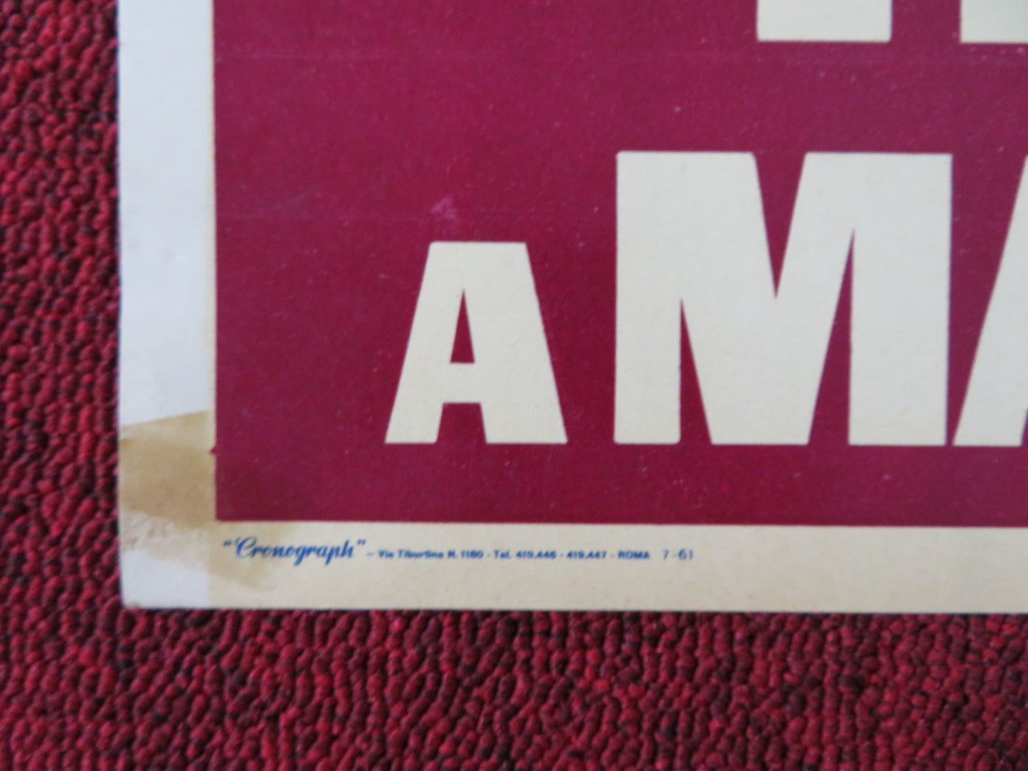 INFERNO A MADISON AVENUE / MADISON AVENUE - H ITALIAN FOTOBUSTA POSTER 1961 Rendezvous Cinema Movie posters