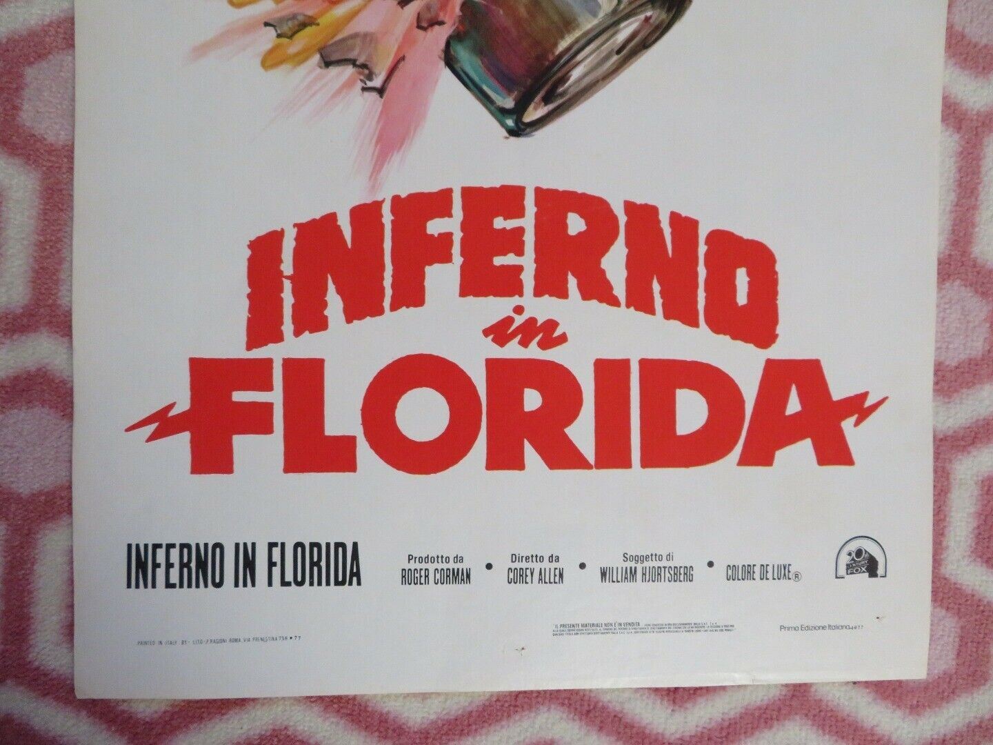 INFERNO IN FLORIDA ITALIAN LOCANDINA (27.5"x13") POSTER 1977 Movie posters