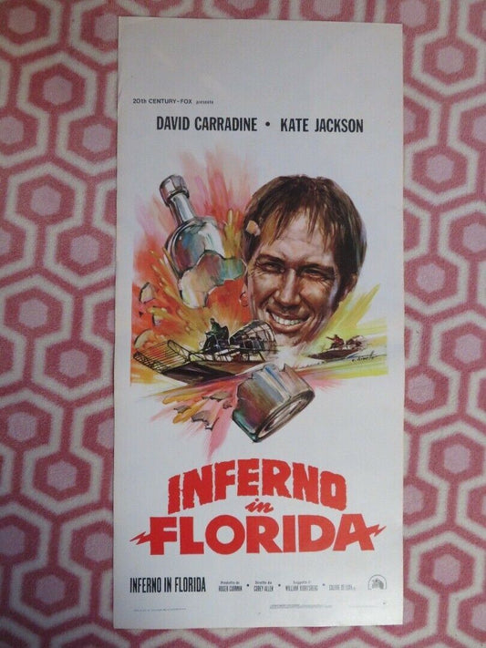 INFERNO IN FLORIDA ITALIAN LOCANDINA (27.5"x13") POSTER 1977 Movie posters