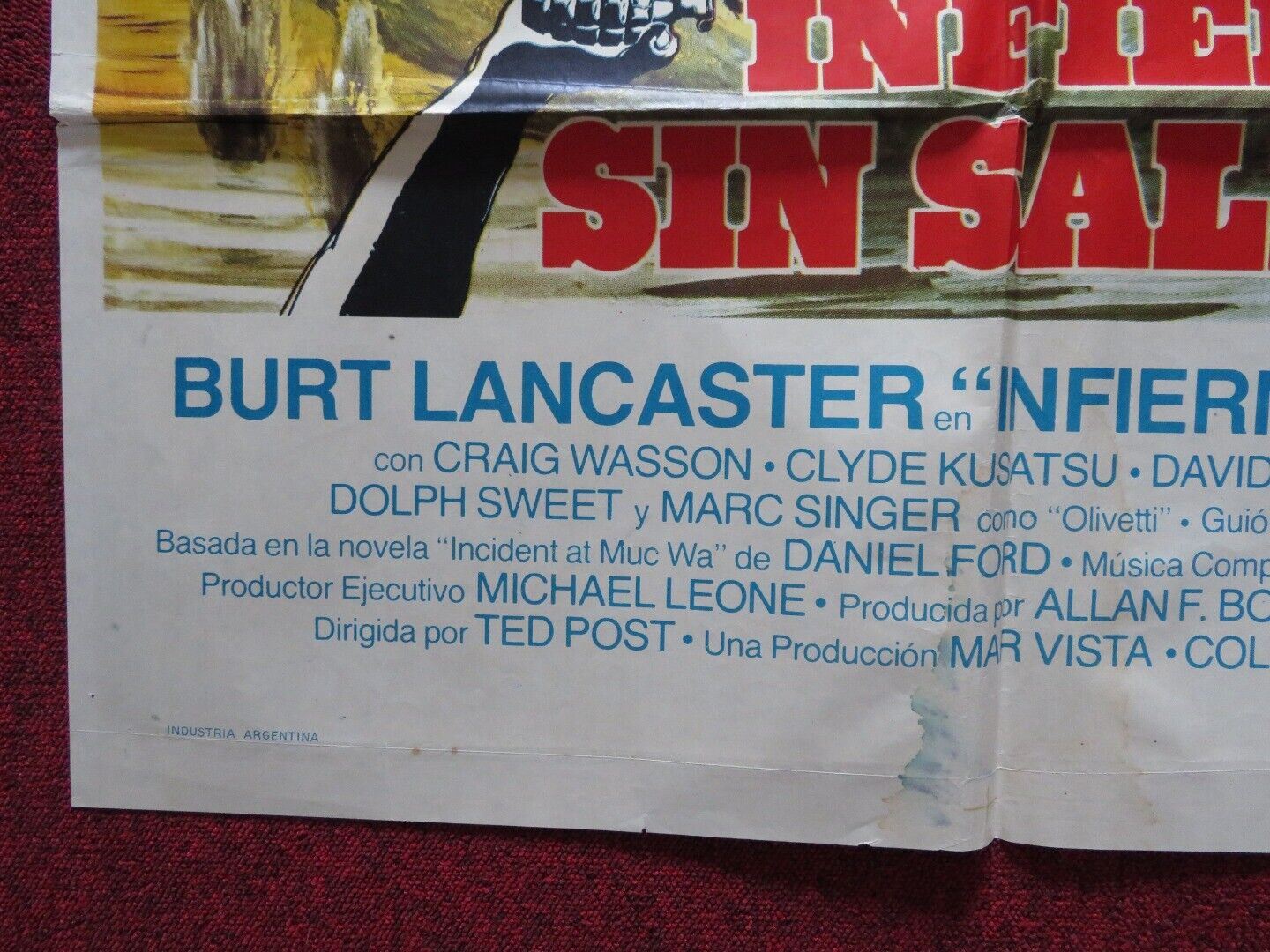 INFERNO SIN SALIDA / GO TELL THE SPAERTANS ARGENTINA ONE SHEET FOLDED POSTER Movie posters