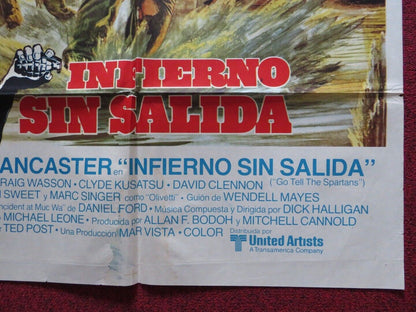 INFERNO SIN SALIDA / GO TELL THE SPAERTANS ARGENTINA ONE SHEET FOLDED POSTER Movie posters