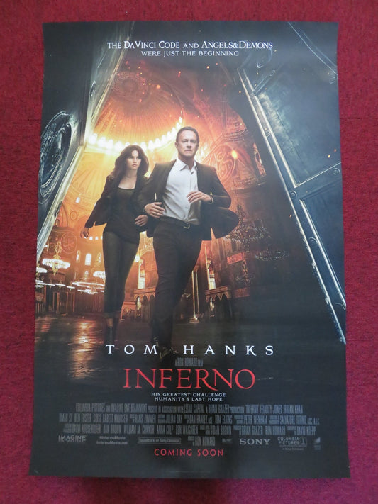 INFERNO US ONE SHEET ROLLED POSTER TOM HANKS DAN BROWN 2016 Rendezvous Cinema Movie posters
