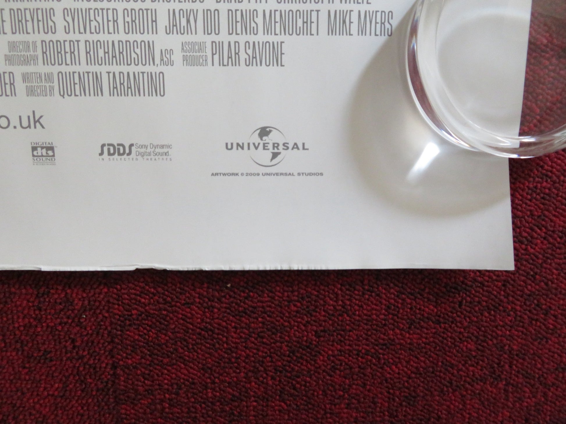 INGLOURIOUS BASTERDS - A UK QUAD (30"x 40") ROLLED POSTER TARANTINO B. PITT 2009 Rendezvous Cinema Movie posters