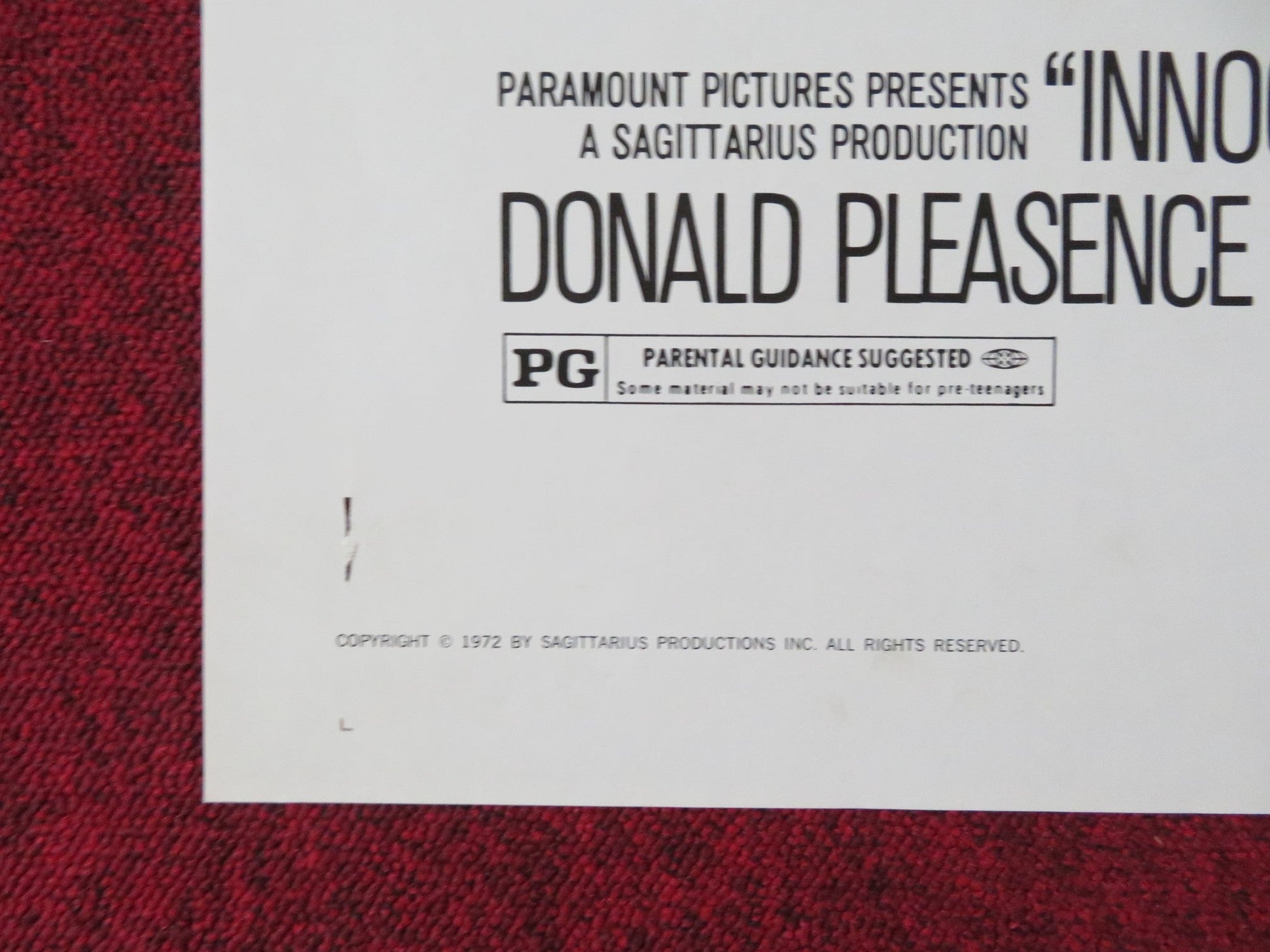 INNOCENT BYSTANDERS FOLDED US ONE SHEET POSTER STANLEY BAKER G. CHAPLIN 1972 Rendezvous Cinema Movie posters