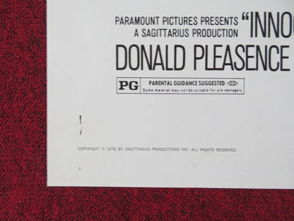 INNOCENT BYSTANDERS FOLDED US ONE SHEET POSTER STANLEY BAKER G. CHAPLIN 1972 Rendezvous Cinema Movie posters