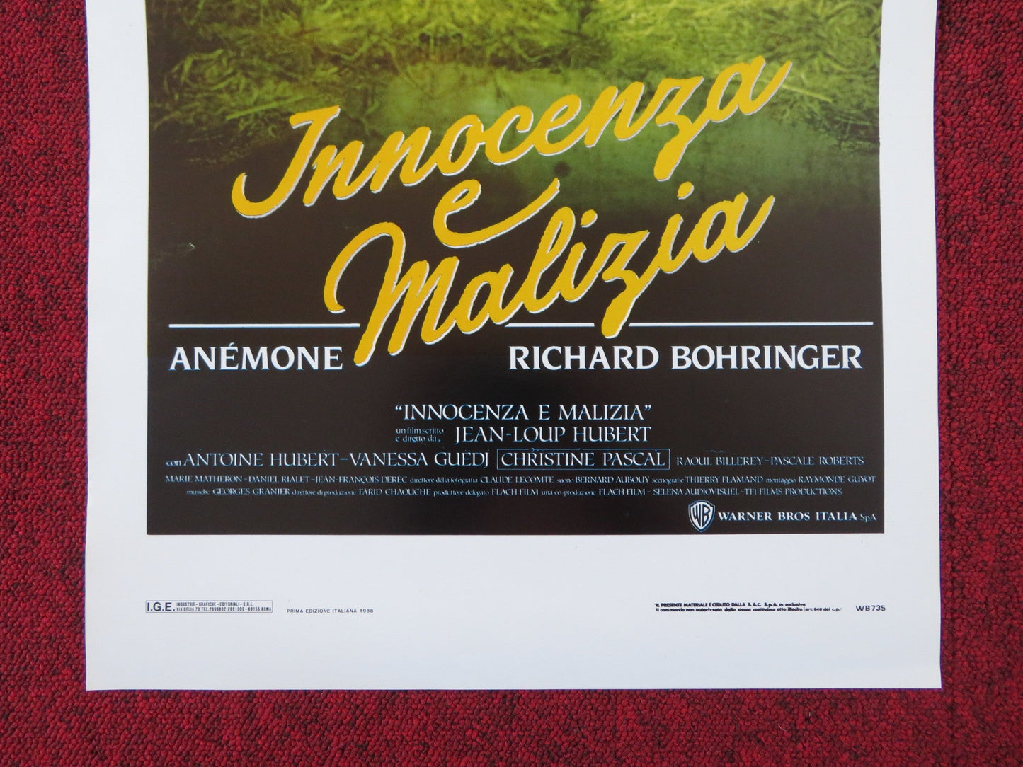 INNOCENZA E MALIZIA ITALIAN LOCANDINA POSTER ANEMONE RICHARD BOHRINGER 1988 Rendezvous Cinema Movie posters