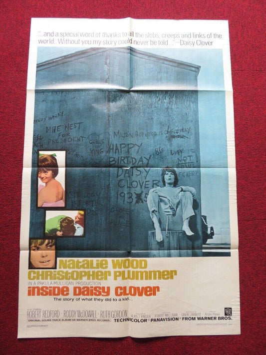 INSIDE DAISY CLOVER FOLDED US ONE SHEET POSTER NATALIE WOOD CHRIS. PLUMMER 1966 Movie posters