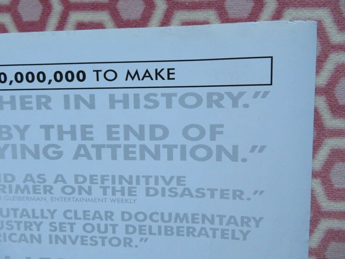 INSIDE JOB QUAD (30"x 40") ROLLED POSTER NARRATED MATT DAMON CHARLES FERGUSON Movie posters