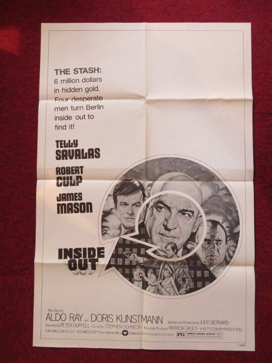 INSIDE OUT FOLDED US ONE SHEET POSTER TELLY SAVALAS JAMES MASON 1975 Movie posters