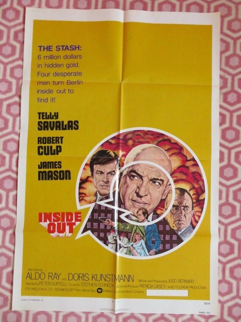 INSIDE OUT FOLDED US ONE SHEET POSTER TELLY SAVALAS ROBERT CULP 1975 Movie posters