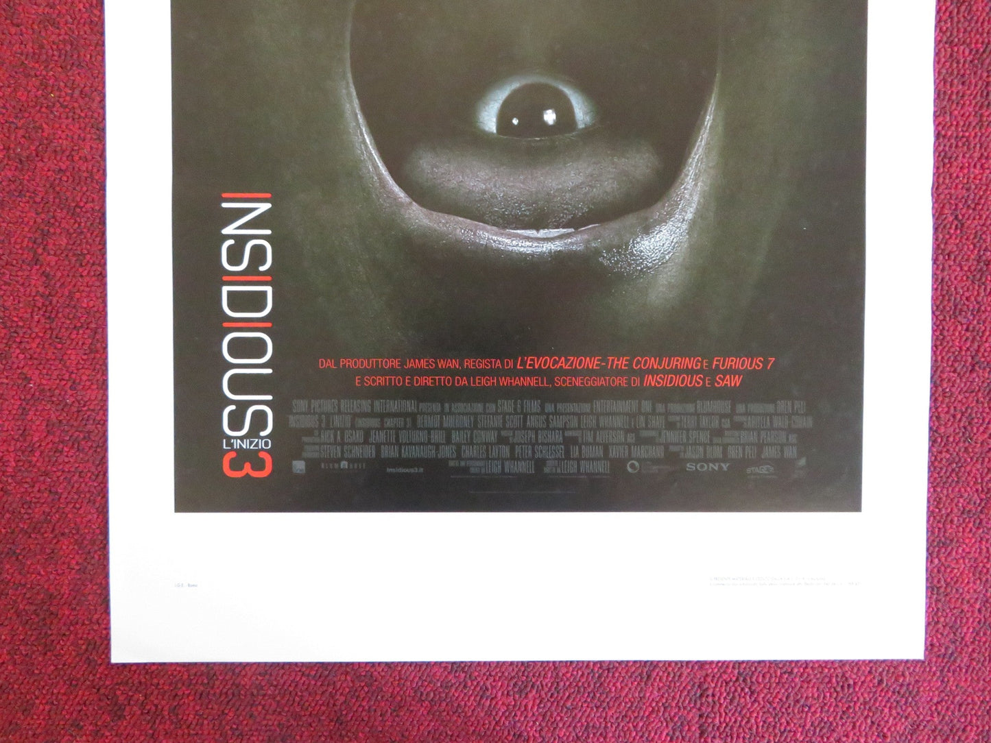 INSIDIOUS: CHAPTER 3 ITALIAN LOCANDINA POSTER DERMOT MULRONEY S. SCOTT 2015 Rendezvous Cinema Movie posters