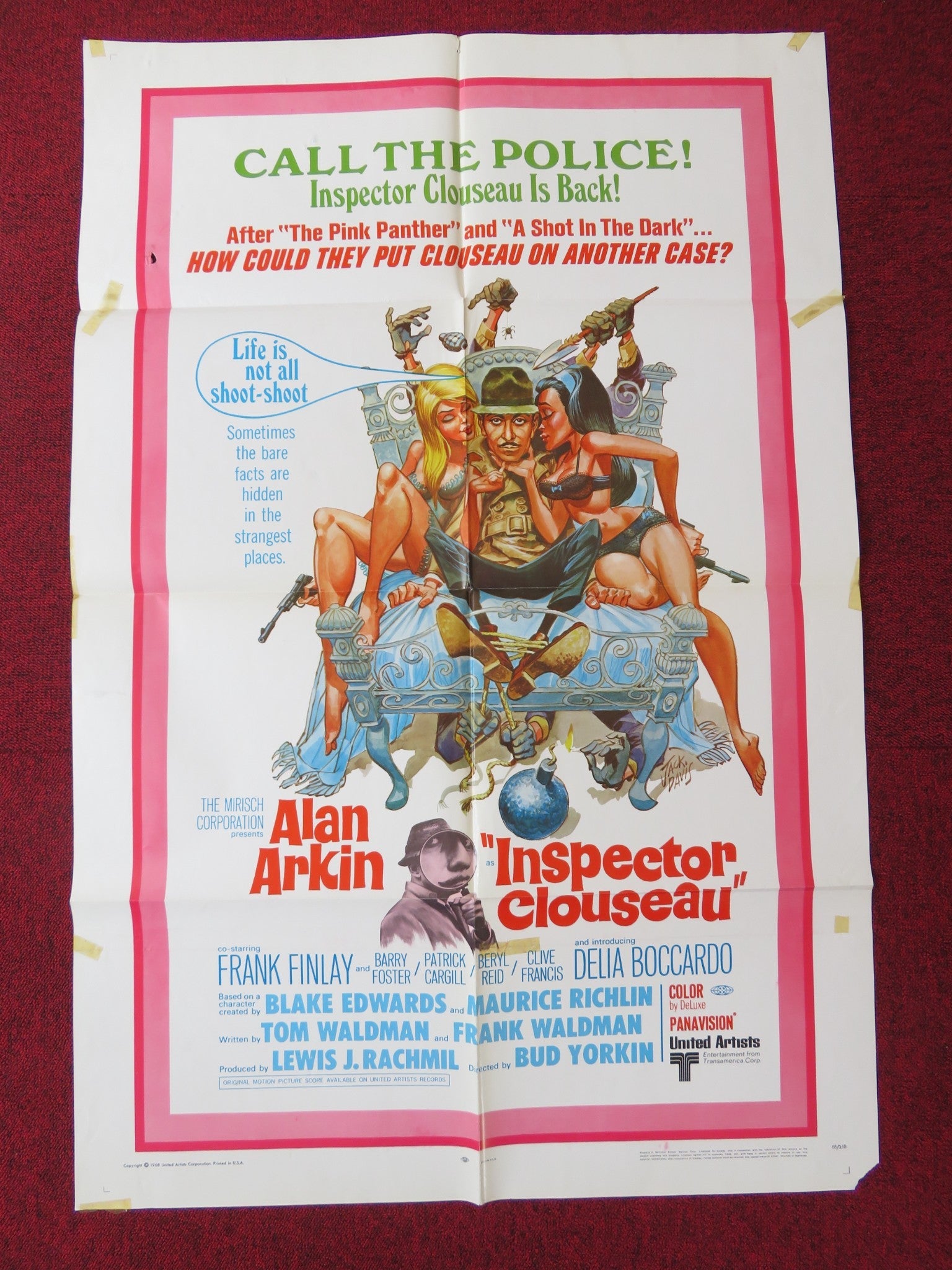 INSPECTOR CLOUSEAU FOLDED US ONE SHEET POSTER ALAN ARKIN FRANK FINLAY 1968 Rendezvous Cinema Movie posters