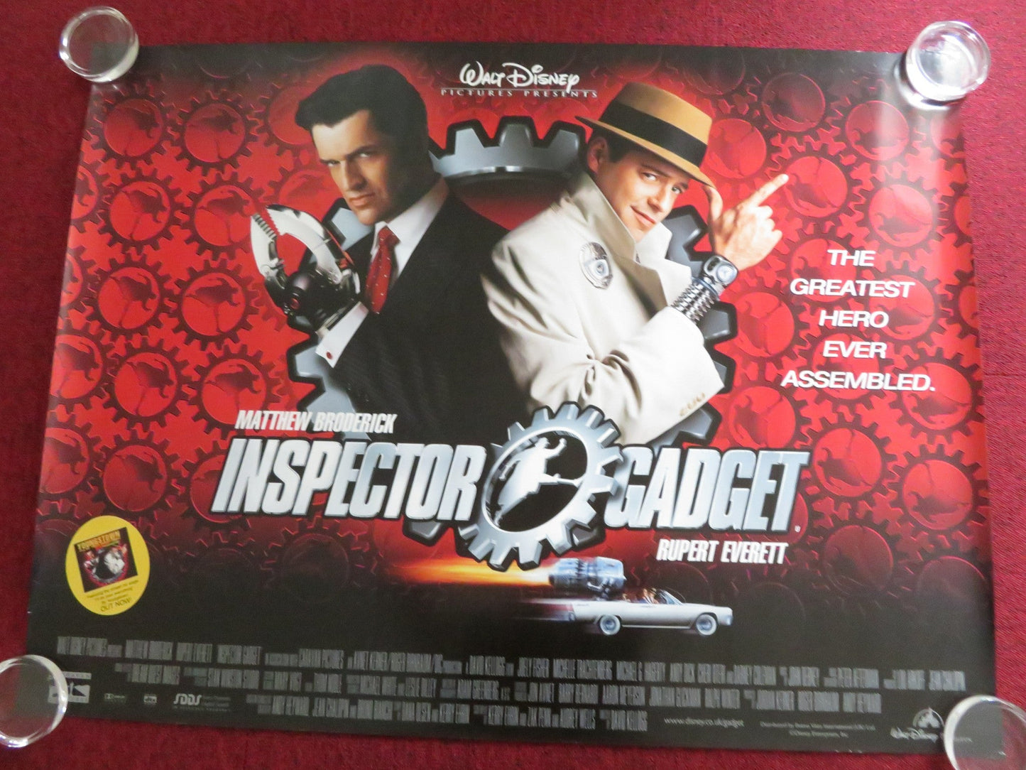 INSPECTOR GADGET UK QUAD (30"x 40") ROLLED POSTER DISNEY BRODERICK 1999 Rendezvous Cinema Movie posters