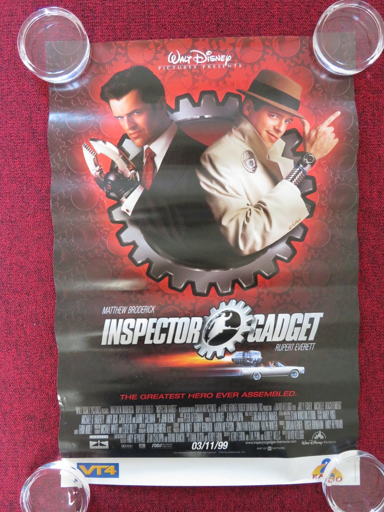INSPECTOR GADGET VHS VIDEO POSTER DISNEY MATTHEW BRODERICK RUPERT EVERETT 1999 Rendezvous Cinema Movie posters